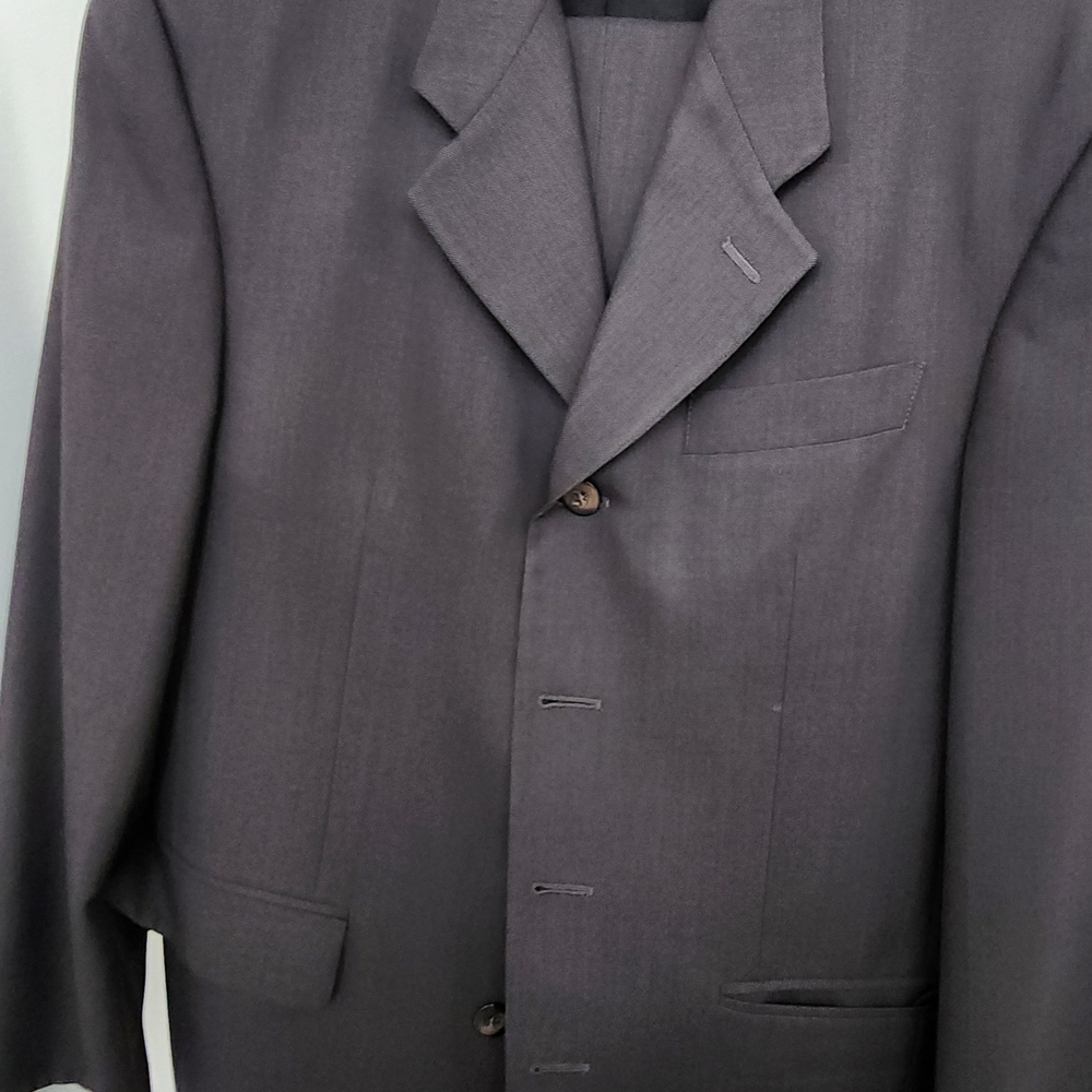 Gray Wool Suit with Notched Lapels